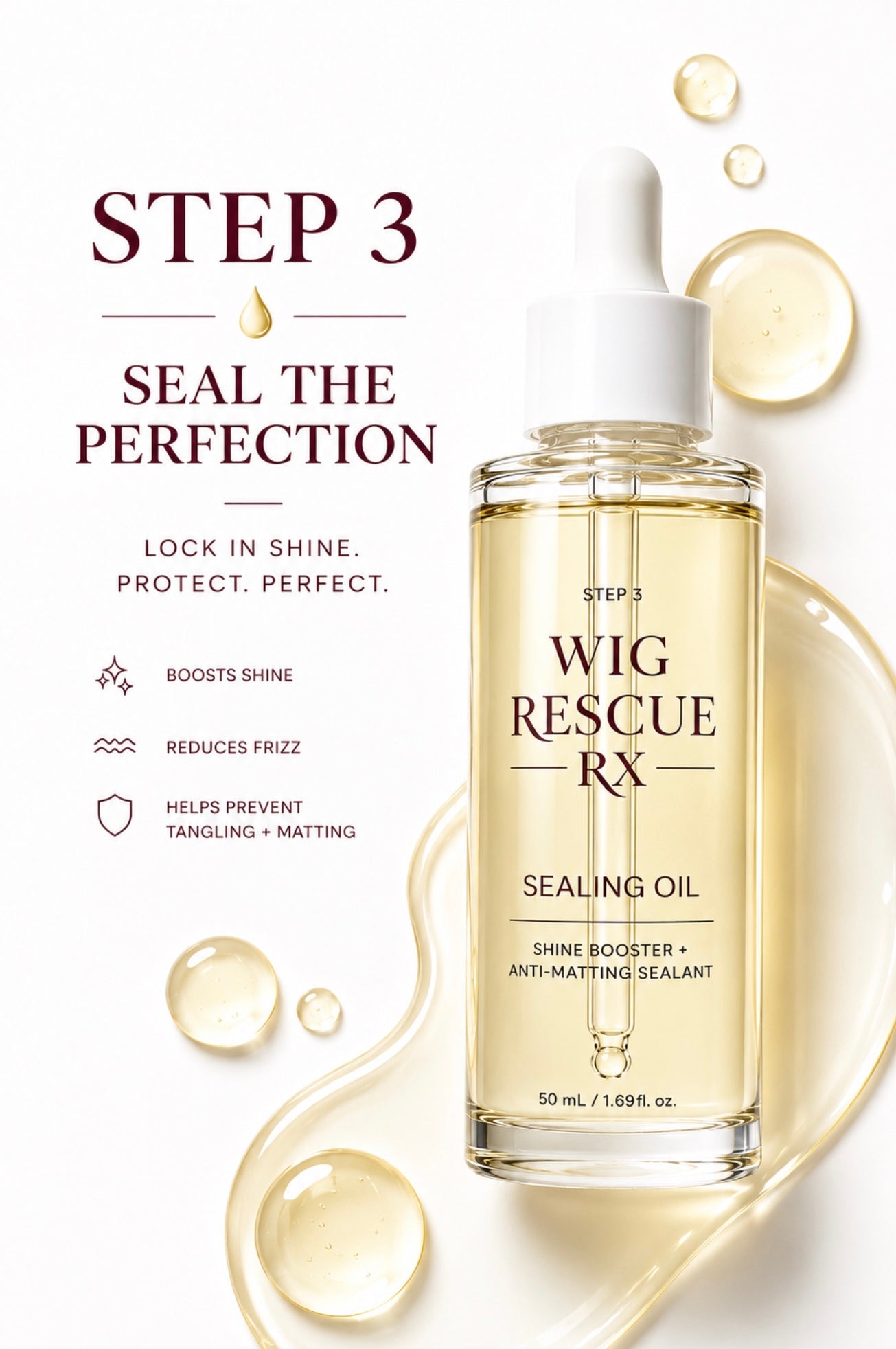 Trilogy Step 3, Wig Rescue RX Sealing Oil protective finishing treatment